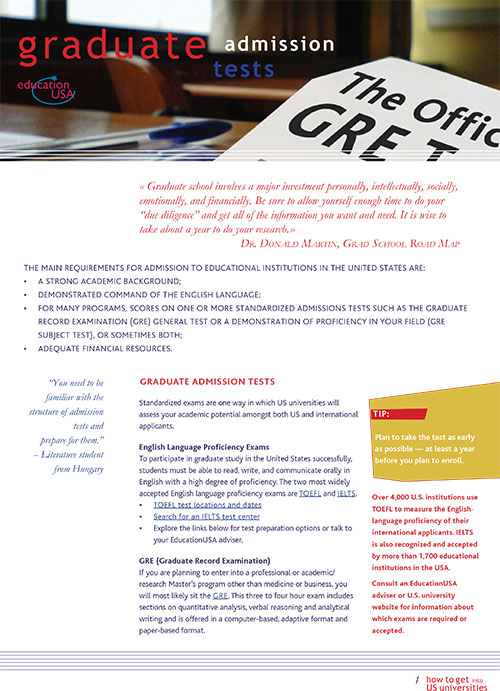 Graduate Admission Tests